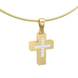 Kruis ashanger met diamanten,edelstenen of lab diamanten.