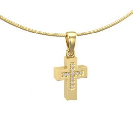 Kruis ashanger klein met diamanten,edelstenen of lab diamanten.
