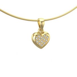 Hart ashanger small met diamanten, edelsteen of lab diamanten.