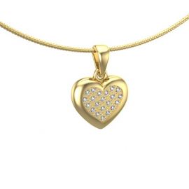 Hart ashanger Medium met diamanten, edelstenen of lab diamanten.