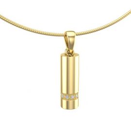 Gouden buis ashanger met diamanten