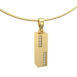 Witgouden diamante vierkante buis as hanger