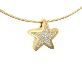 Zee ster ashanger met diamanten, edelstenen of lab diamanten