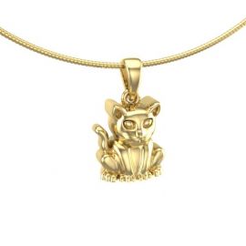 Poes dieren ashanger witgoud