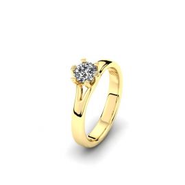 3051-DIA Solitair asring met Diamanten, Lab diamanten of Zirkonia