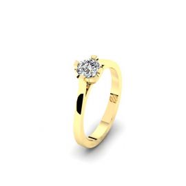 3053 Solitair asring met Diamanten, Lab diamanten of Zirkonia