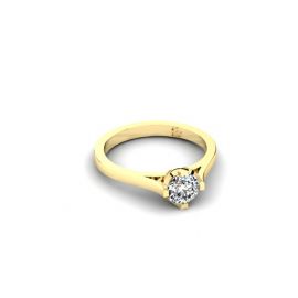 3053 Solitair asring met Diamanten, Lab diamanten of Zirkonia