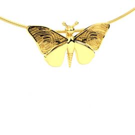 Vlinder vinger afdruk hanger in geelgoud