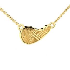 Traan vingerafdruk hanger in geelgoud