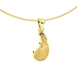 Traan vingerafdruk hanger in witgoud