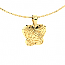 Vlinder vingerafdruk hanger in zilver