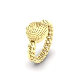 Fantasie ring met ronde vingerafdruk.