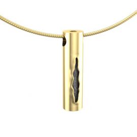 Ashanger met glazen buis in goud.