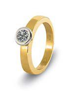 Twee kleuren herinnerings diamant ring