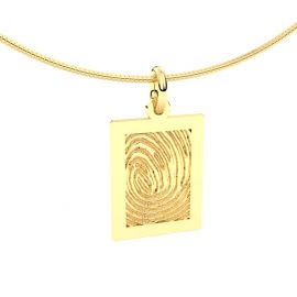 18krt witgouden rechthoekige vingerafdruk hanger.