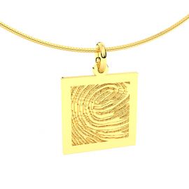 18krt geelgouden vierkante vingerafdruk hanger.