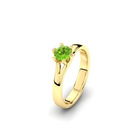 3051-EST-2 Solitair asring met Peridoot, Rhodoliet, Rookkwarts, Toermalijn, Topaas of Tsavoriet 